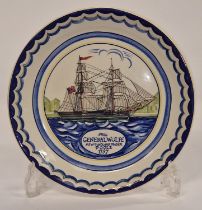 Poole Pottery contemporary 11" General Wolfe ship plate.