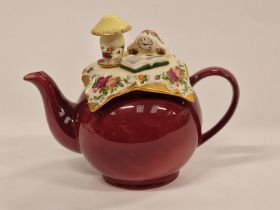 Royal Albert Old Country Roses vintage earthenware teapot 19cm tall.