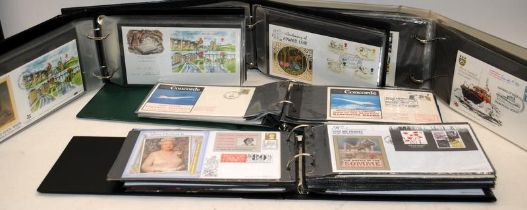 5 Albums of First Day Covers, includes a good number of quality Benham's gilded silk FDC's