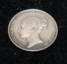 Queen Victoria 1848 8 over 6 Overdate Shilling