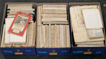 Three boxes of 1" 5th Edition circa 1937 ordnance survey maps (REF (D) 26, 27, 28).