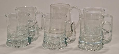 Collection of Northern Rhodesia Police handled drinking glasses (6).