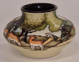 Moorcroft squat vase 2014 24/50 signed and stamped to base 9cm tall.