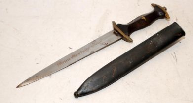 German Sturmabteiluny "Loyalty" dagger and scabbard with engraving to the blade