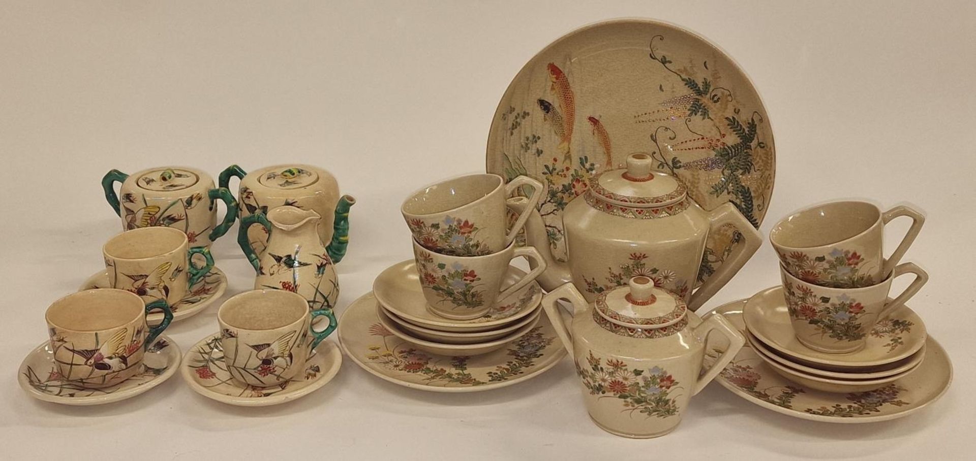 Two vintage oriental pattern part tea sets.