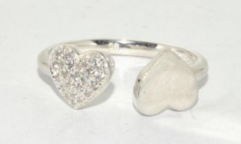 925 silver heart shape ring size R