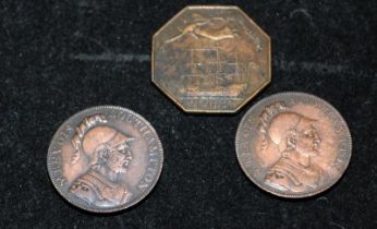 2 x 18th Century Southampton Half Penny Tokens c/w Seagrove & Son Portsmouth Hard Tailors Token