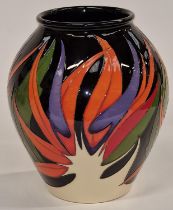Moorcroft vase in the Paradise Found pattern 2013 signed and stamped to base 22cm tall.