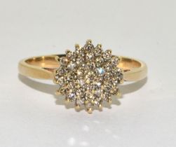 18ct gold (Tested) approx 0.75ct Diamond ring size U