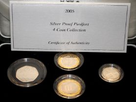 Royal Mint 2005 Silver Proof Piedfort 4 Coin Collection. Comprising 50p, £1 and 2 x £2 with