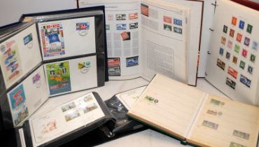 A collection of albums to include GB First Day Covers, 2 partially filled Stanley Gibbons GB albums