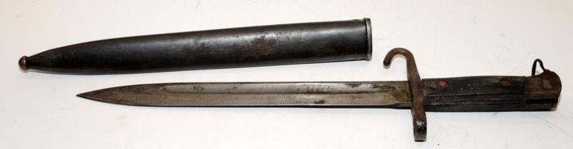 Antique Austrian bayonet c/w scabbard. blade length 25cms