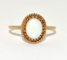 9ct gold ladies Opal ring in a vintage setting size R