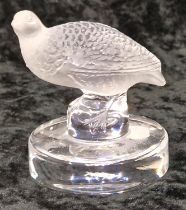 Lalique France glass Partridge figure signed 7cm tall.