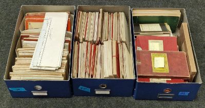 Three boxes of antique Ordnance survey maps to include Scotland 3rd series 1912, Small sheets series