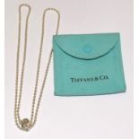 Tiffany & Co silver full hall marked necklace with bag.