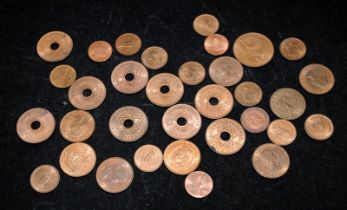 Small collection of GB and World 1950's Copper Coins