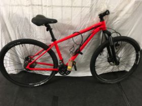 A Bright orange cannondale bicycle (no handle bars) (57)