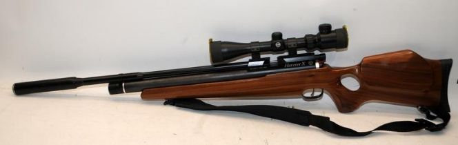 Daystate Harrier X .22 cal. Air Rifle with fitted Hawke scope, c/w carry bag, magazine and filler