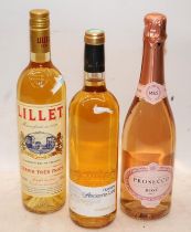 75cl Rose Prosecco, 75cl Lillet White Vermouth and 75cl Domaine Ancienne Cure Jour de Fruit