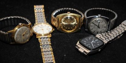 A small collection of vintage gent's watches to include Timex and Corvette utomatics and a
