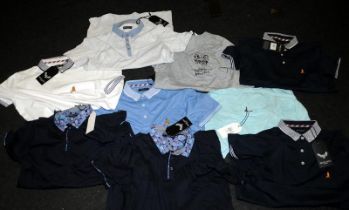 Quantity of BNWT Brave Soul Tops, mostly men's polo shirts. Various colours and sizes (85)
