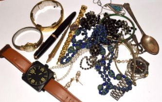 Mixed costume and watches to include silver ref 95