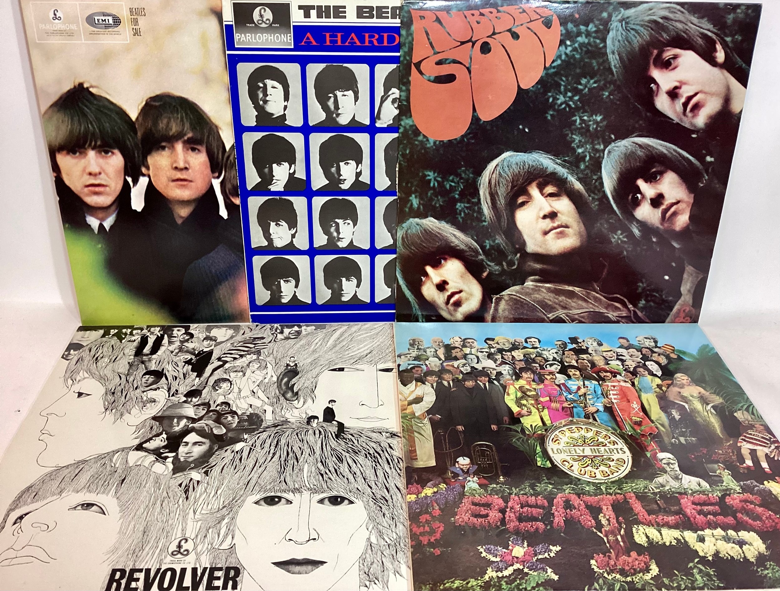 THE FAB FOUR COLLECTION (BEATLES) OF REISSUE VINYL RECORDS X 5. The Beatles albums here entitled -