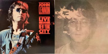JOHN LENNON ‘LIVE IN NEW YORK CITY & IMAGINE’ VINYL LP RECORDS. Imagine comes complete with poster