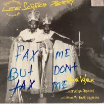 LEE SCRATCH PERRY SIGNED ‘MOONWALK’ 12” SINGLE. With original blue felt tip pen writing to the front