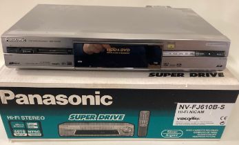 PANASONIC VIDEO / DVD PLAYERS. Here we find a HiFi Stereo VHS recorder model No. NV-FJ610BS complete