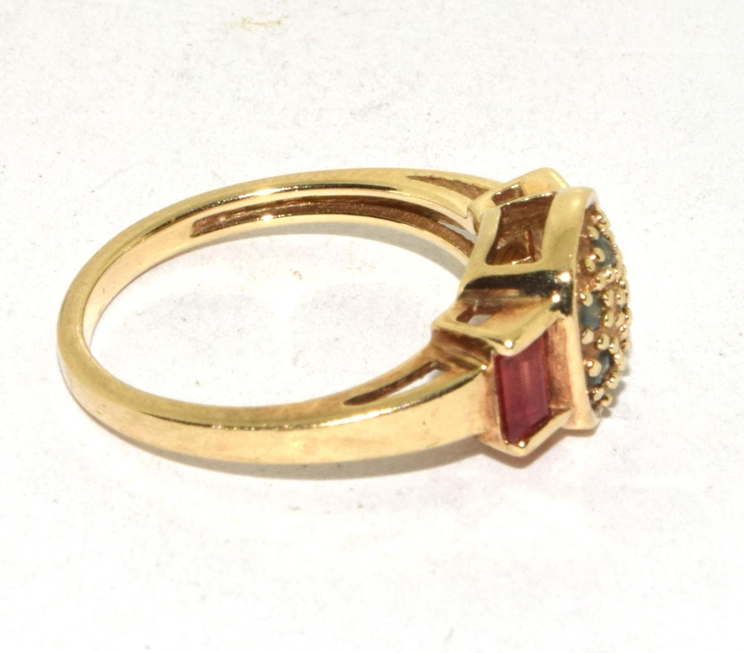 Multi stone 9ct gold ring, Size O , 3.7g - Image 4 of 5