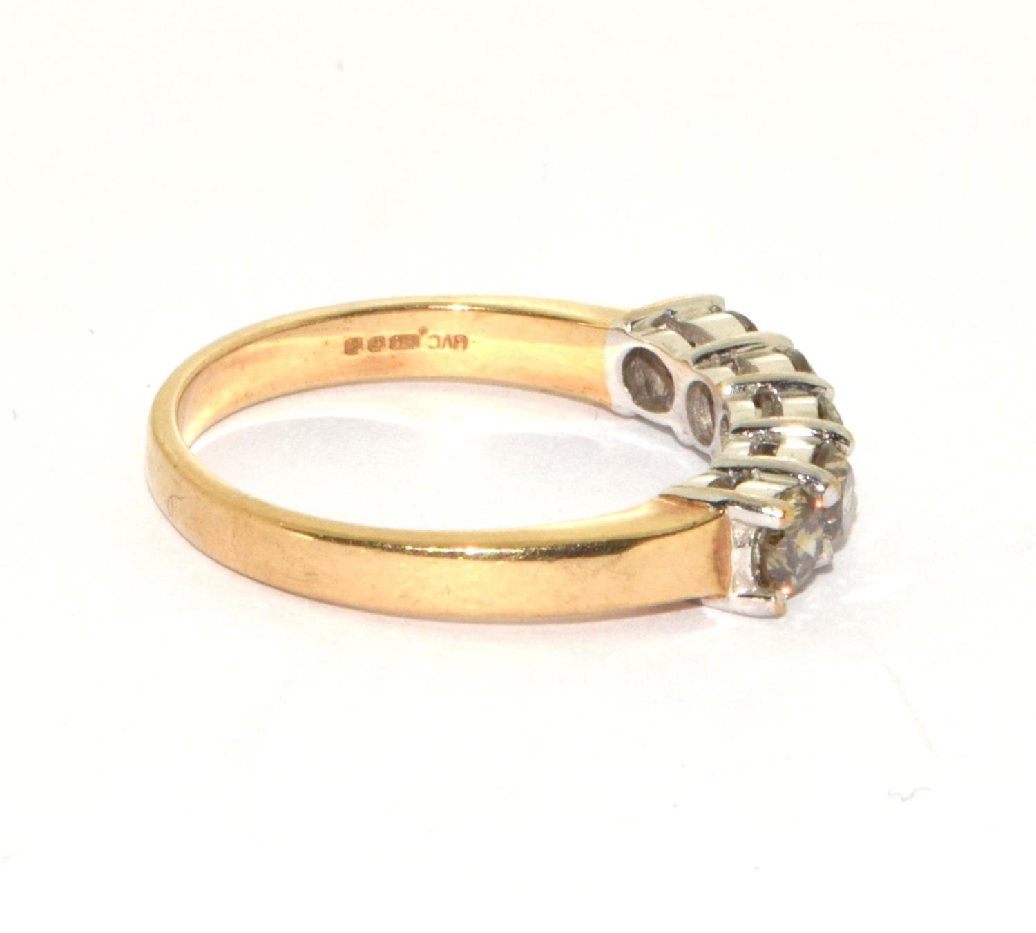 9ct gold 5 stone diamond ring size N - Bild 4 aus 5