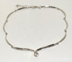 A designer 925 silver teardrop CZ necklace