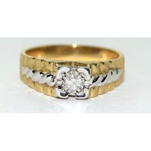 9ct gold Diamond ring in a Rolex style size Q - Image 5 of 5