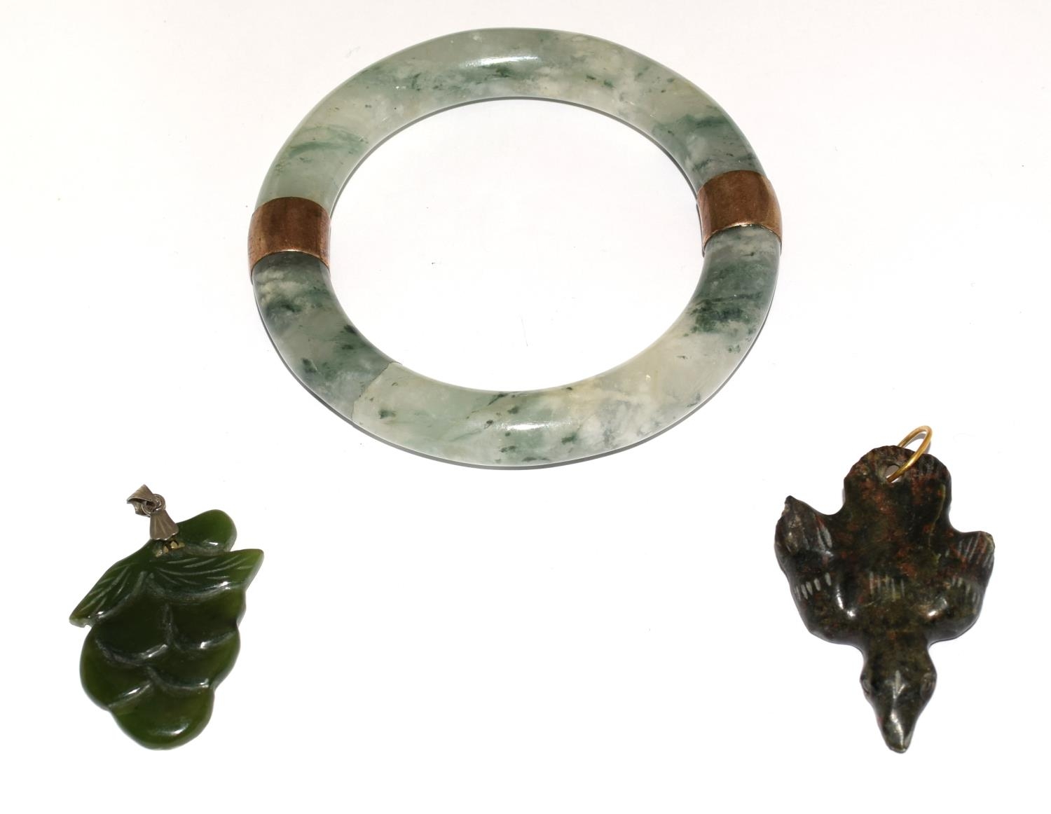 3 items of Oriental Jade jewellery