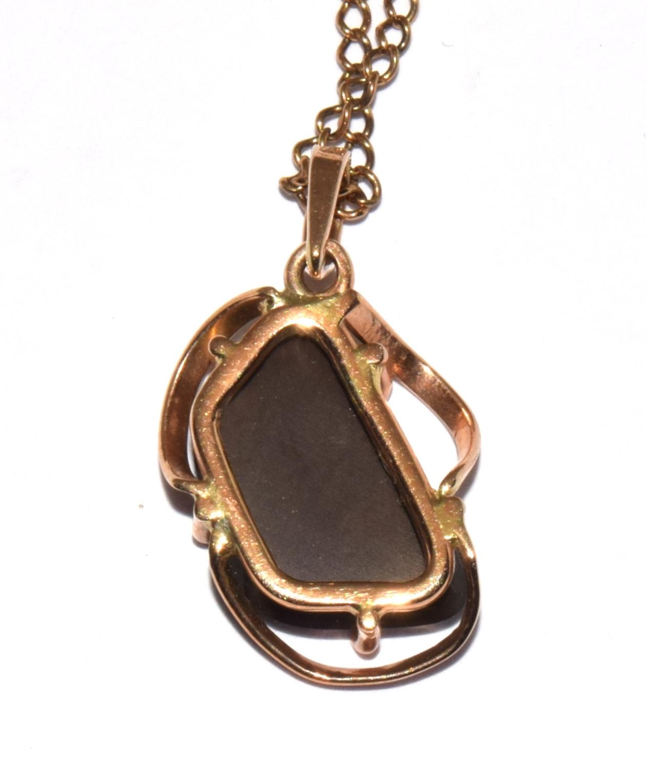 9ct gold Boulder Opal necklace pendant chain 54cm pendant 2.2cm - Image 4 of 6