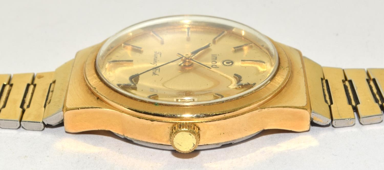 Vintage Imado Tuning Fork gents gp quartz watch. Fitted with quality Bulova movement. Requires new - Image 3 of 6