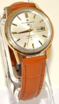 Seiko 5 Sportsmatic with brown leather strap in good working order when catalogued. (ref:20)