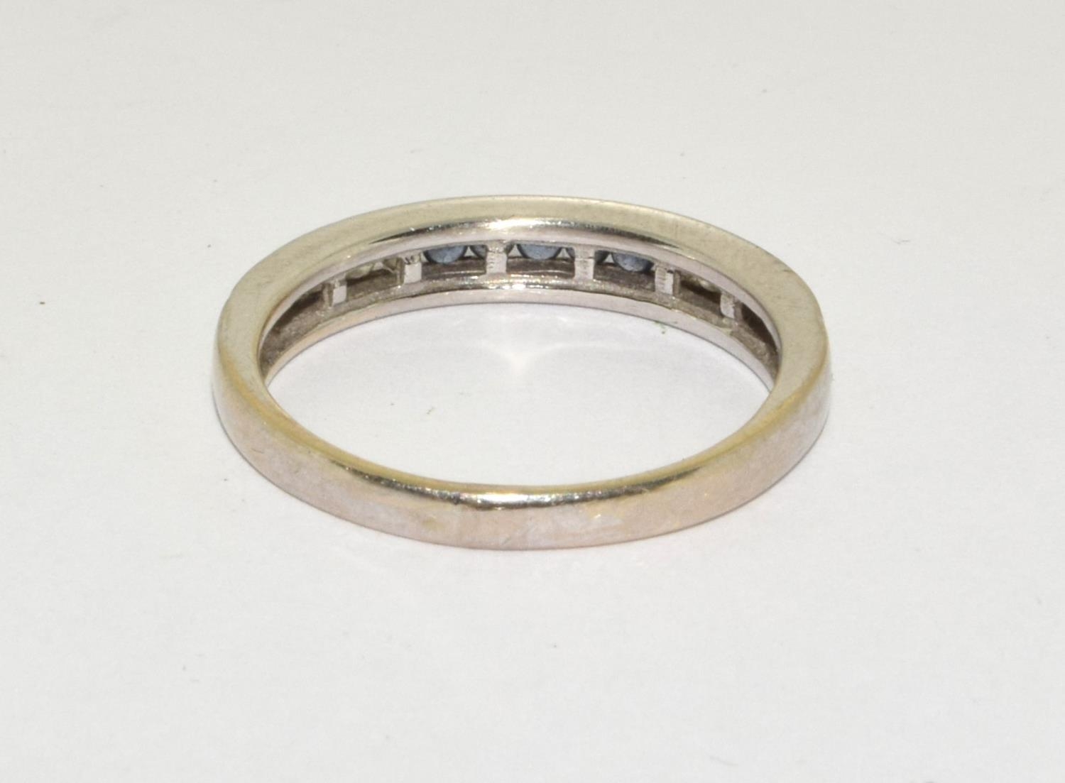 A Sapphire and diamond 18ct gold 1/2 eternity ring Size P - Image 3 of 5