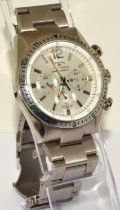 Techno quartz chronograph ref:T1019 new battery fitted on stainless steel strap working when