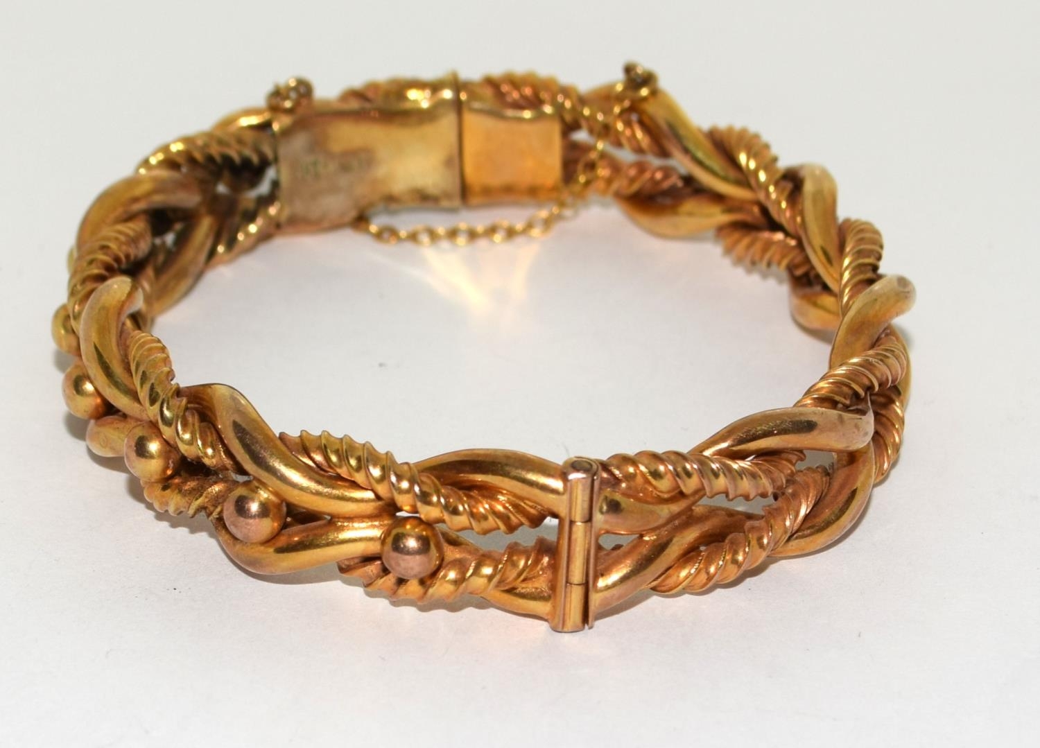 9ct gold double twist fancy bracelet 18.5g - Image 3 of 7