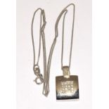 9ct white gold Diamond Pendant necklace chain 40cm 3.3g