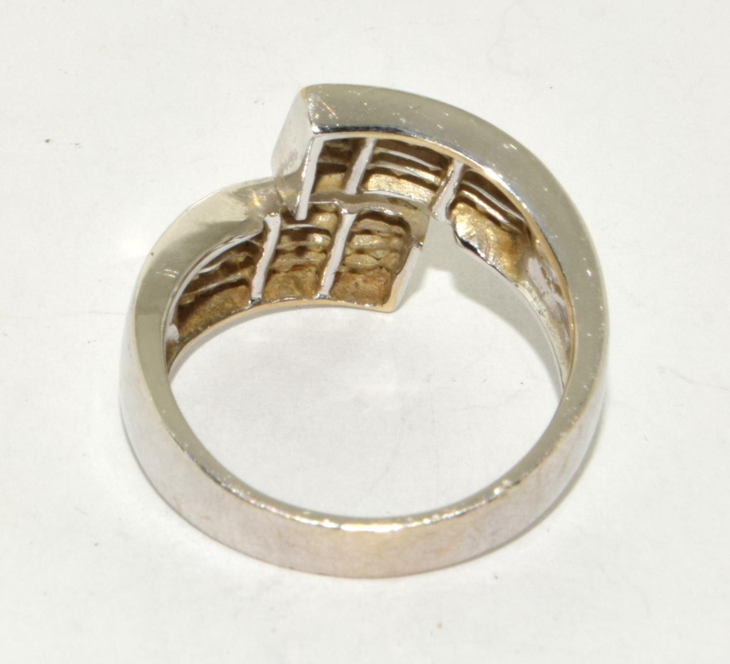 18ct white gold designer Diamond ring H/M as 1.20ct size R - Bild 3 aus 5