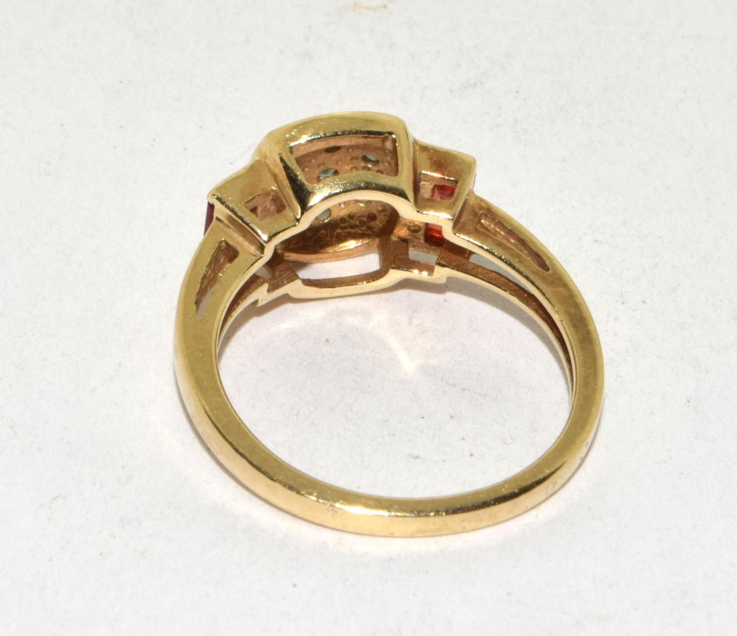 Multi stone 9ct gold ring, Size O , 3.7g - Image 3 of 5