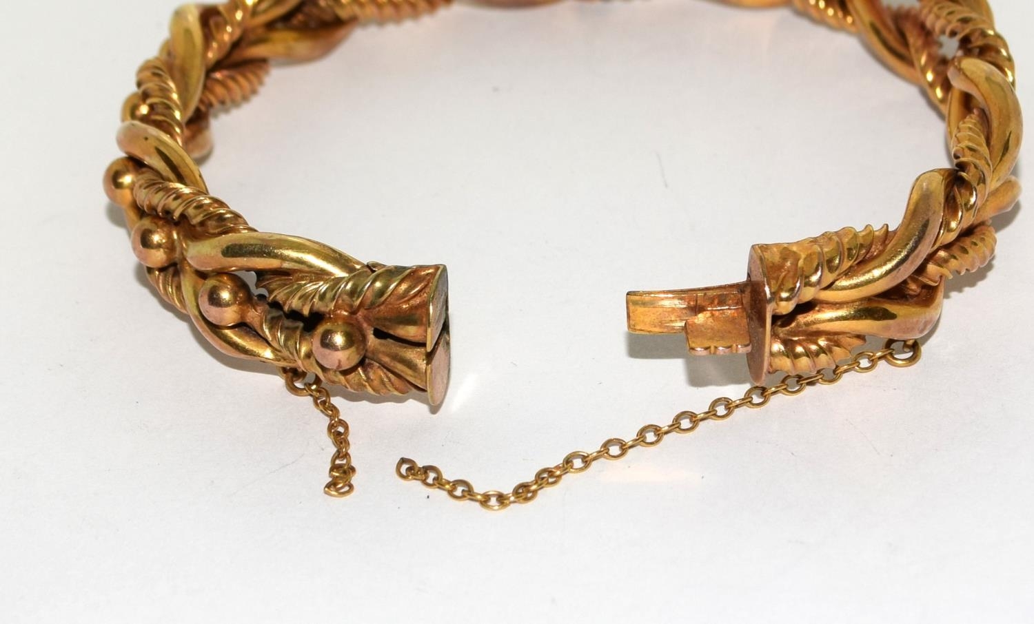 9ct gold double twist fancy bracelet 18.5g - Image 5 of 7