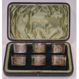 Walker and Hall boxed set of 6 Nap Kin rings