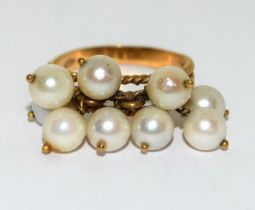 18ct gold seed pearl ring size P