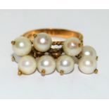 18ct gold seed pearl ring size P