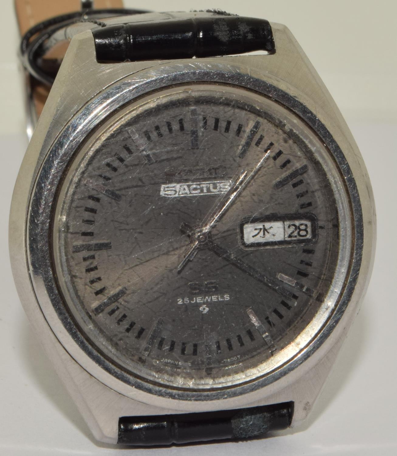 Seiko 5 Actus Automatic 25 jewels no 6102-7490, serial number dates this model to Jan 1971 on - Bild 6 aus 8